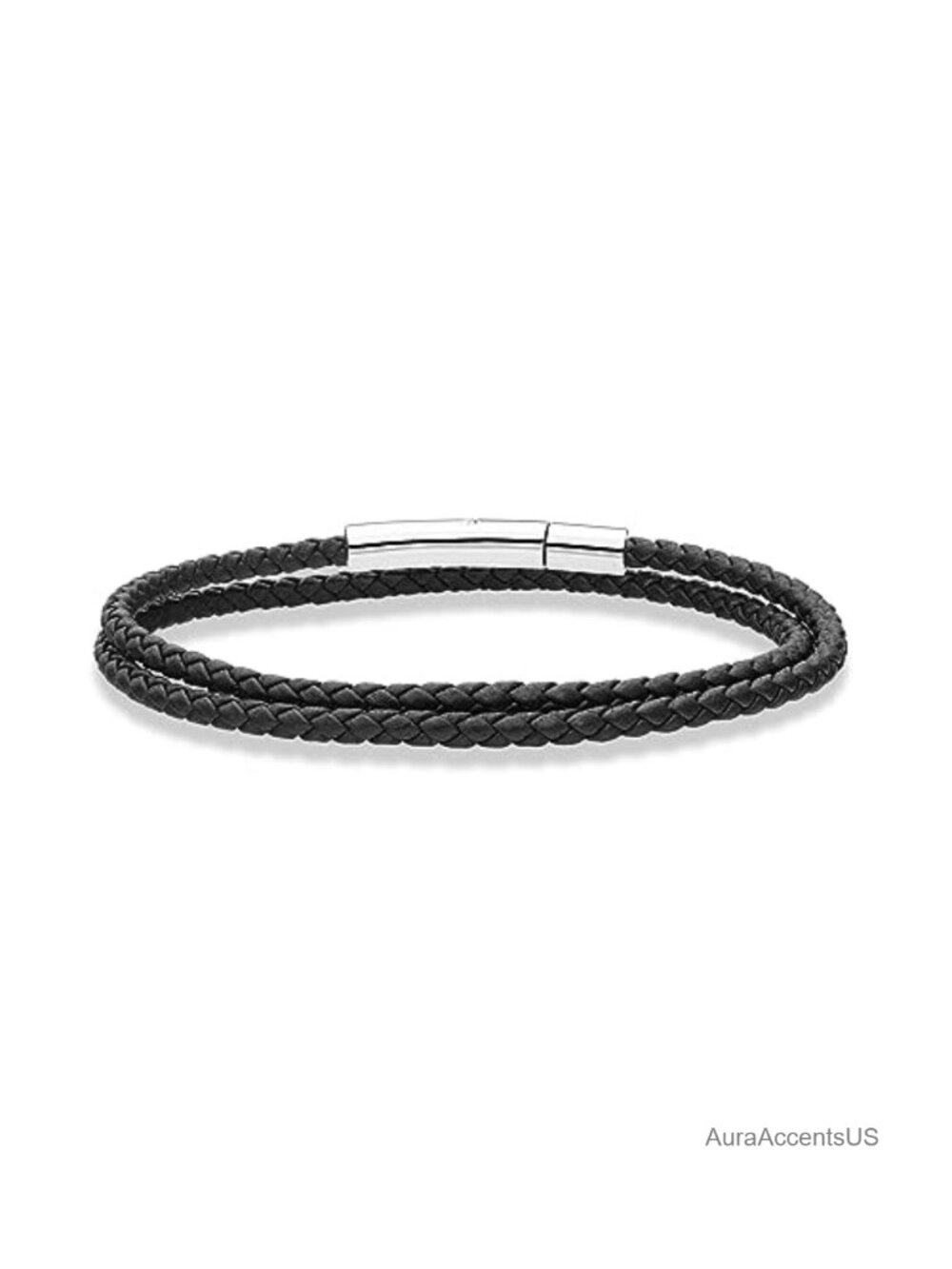 Genuine Italian Leather Double Wrap Bracelet Stainless Steel Clasp